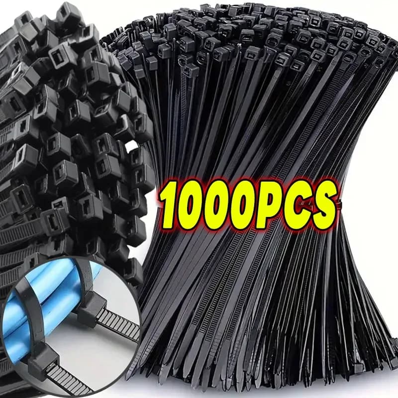 100/1000 Pz All'ingrosso Fascette per cavi in nylon di plastica Cinghie per cavi autobloccanti Anello di fissaggio per cavi regolabile Home Office Fascetta per cavi