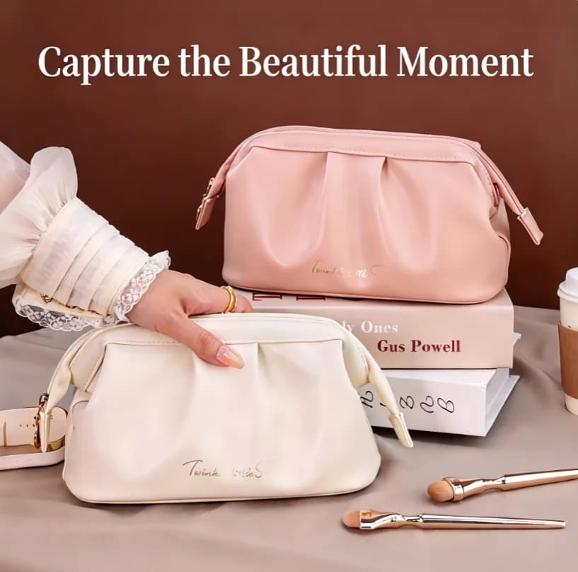 Large-Capacity Water-Resistant Makeup Bag Portable Travel-Friendly Women's Clutch with Ins-Style Aesthetic High-End Feel