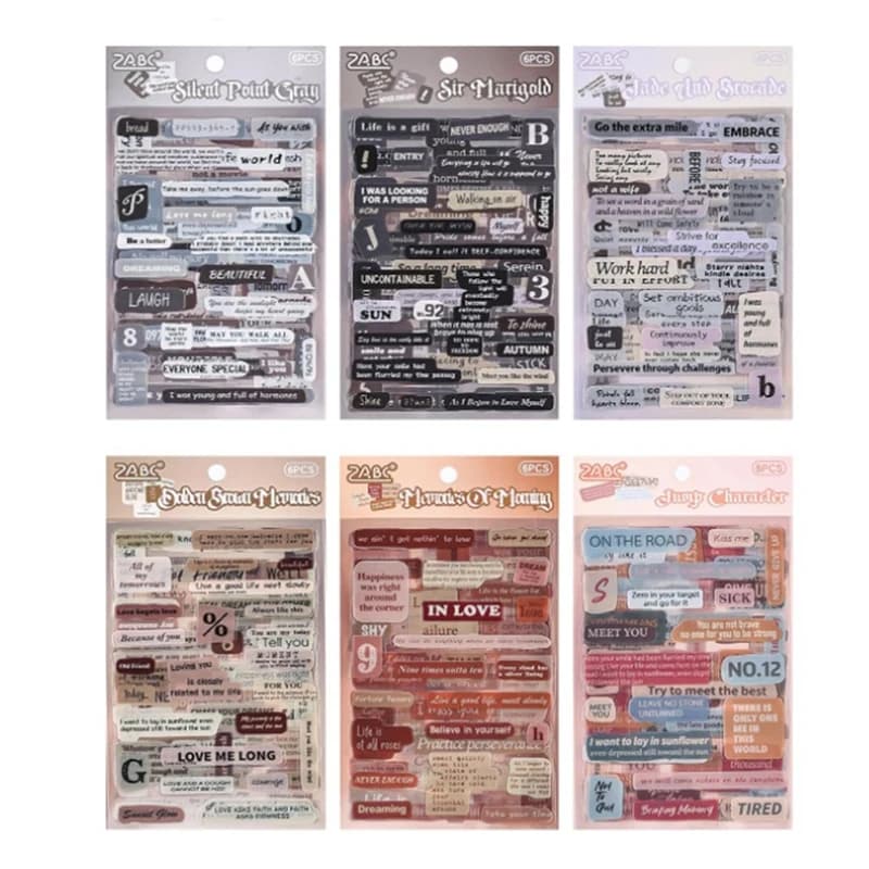NEW_6 Pack Quote Stickers for Journaling Scrapbooking