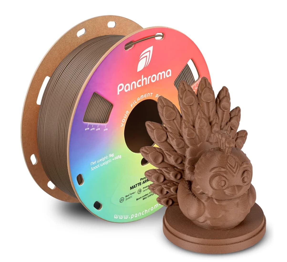 Filament PLA Opaco Polymaker Panchroma, Military Brown 1.75mm 1kg for 3D Printing, Compatible with the Most FDM Printers, 1kg Coil (2.2 pounds)
