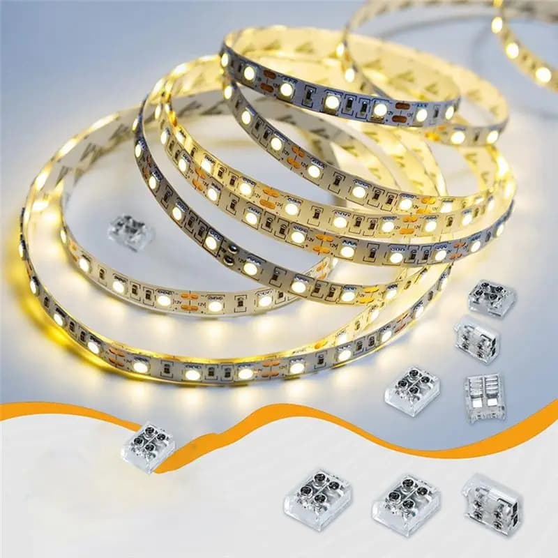 2 Pin 10mm Solderless LED Tape Light Connector LED Strip Connector Tape to Wire Terminal Block Connector (30PCS)-FS