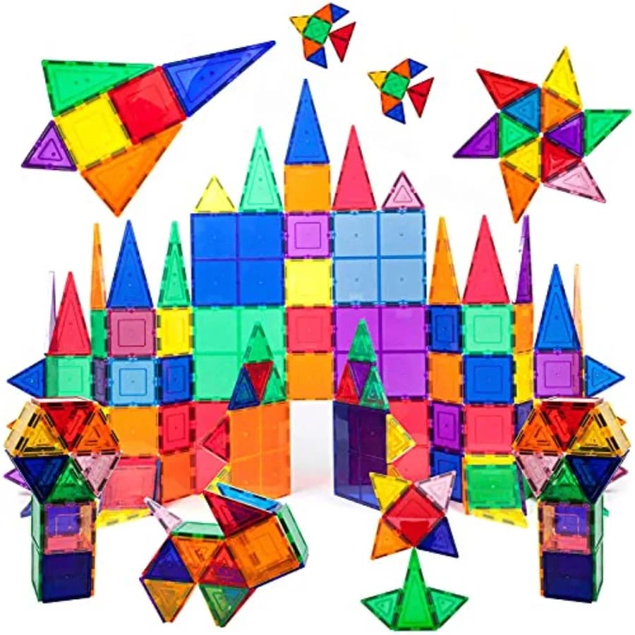 Magnet Tiles 36pc + 100pc Tile + 4 Family Action Figure, Quarter Round Window Set Magnet Engineering Kit, Magnetic Building Blo