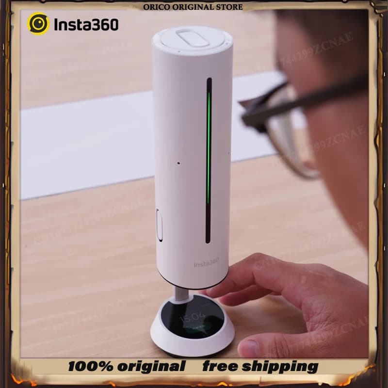 Nuova versione Microfono e altoparlante omnidirezionale Insta360 Wave AI 360 ° Bluetooth live wireless con riduzione intelligente del rumore da 5 metri