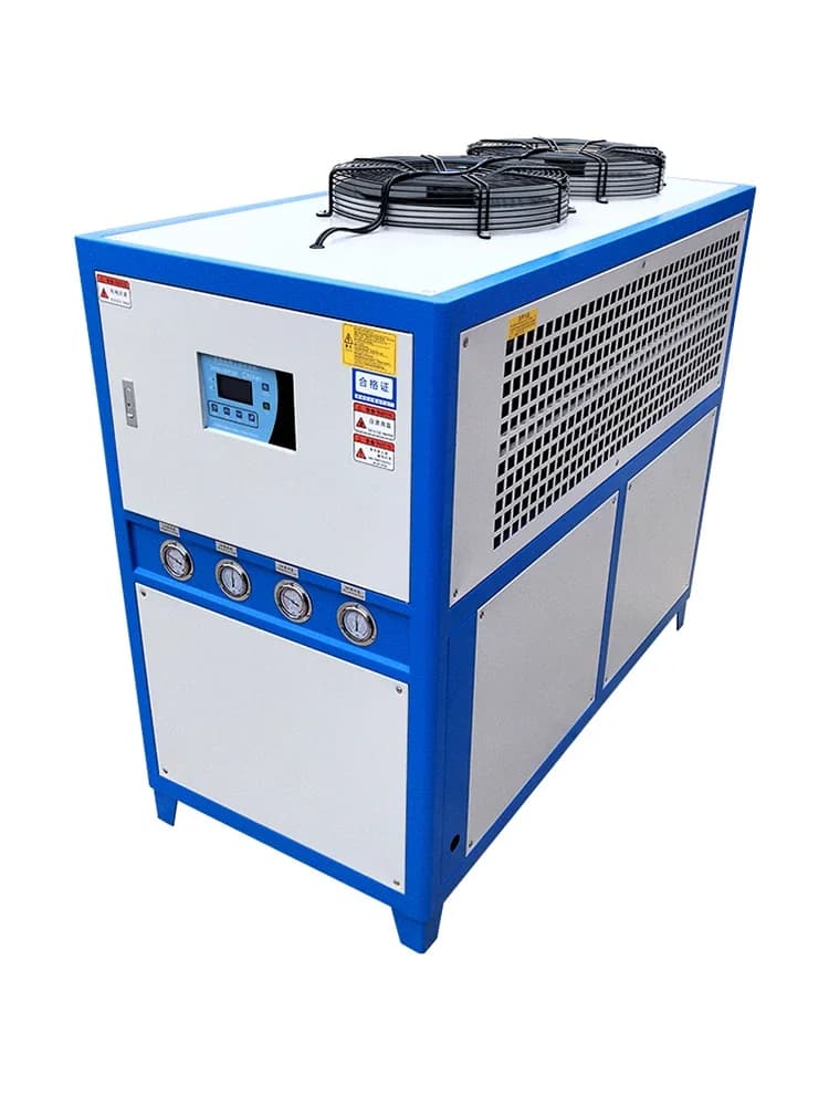 Piccolo refrigeratore Stampo per stampaggio di raffreddamento industriale Cavallo 5P Guscio e tubo raffreddati ad aria Galvanotecnica refrigerazione macchina per acqua ghiacciata