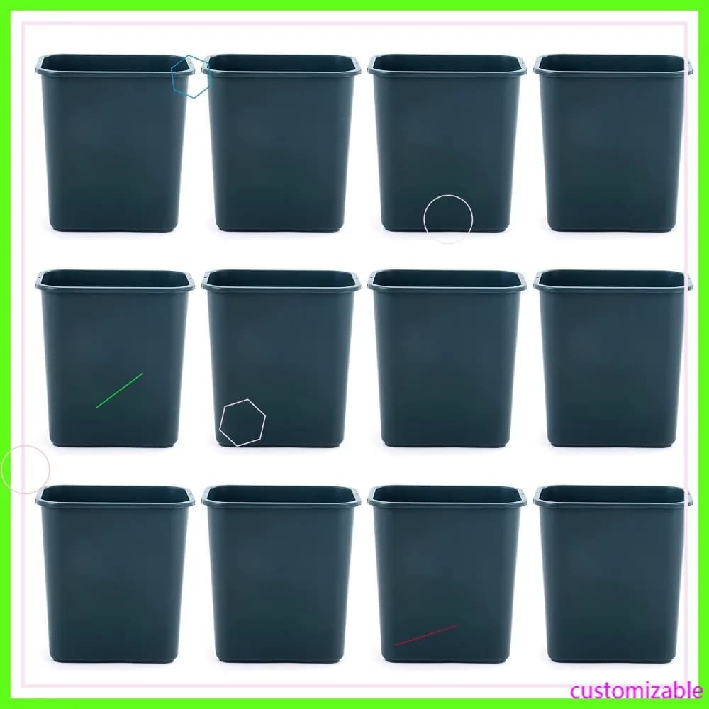 Contenitore per Rifiuti in Plastica Riciclabile da 28 Quarti, Cestino per Uso Interno Commerciale o Personale (Confezione da 12)