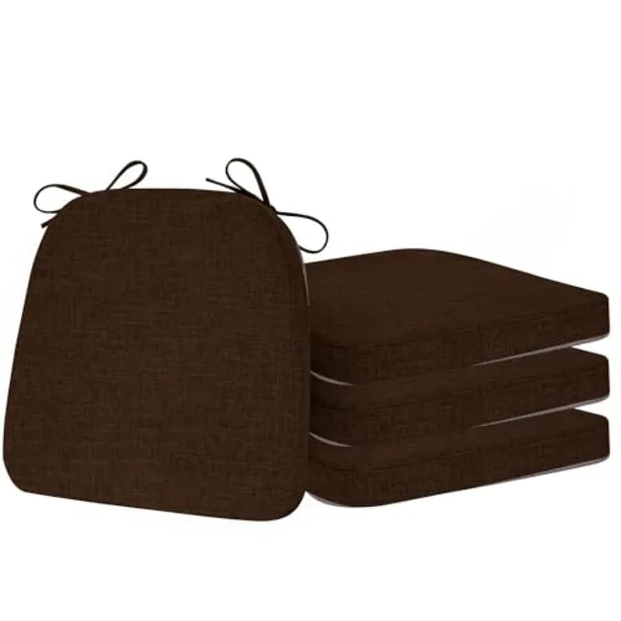 Cuscini per Sedie da Pranzo e Cucina, Set di 4 Cuscini a Forma di U Antiscivolo con Lacci, per Interni 16.