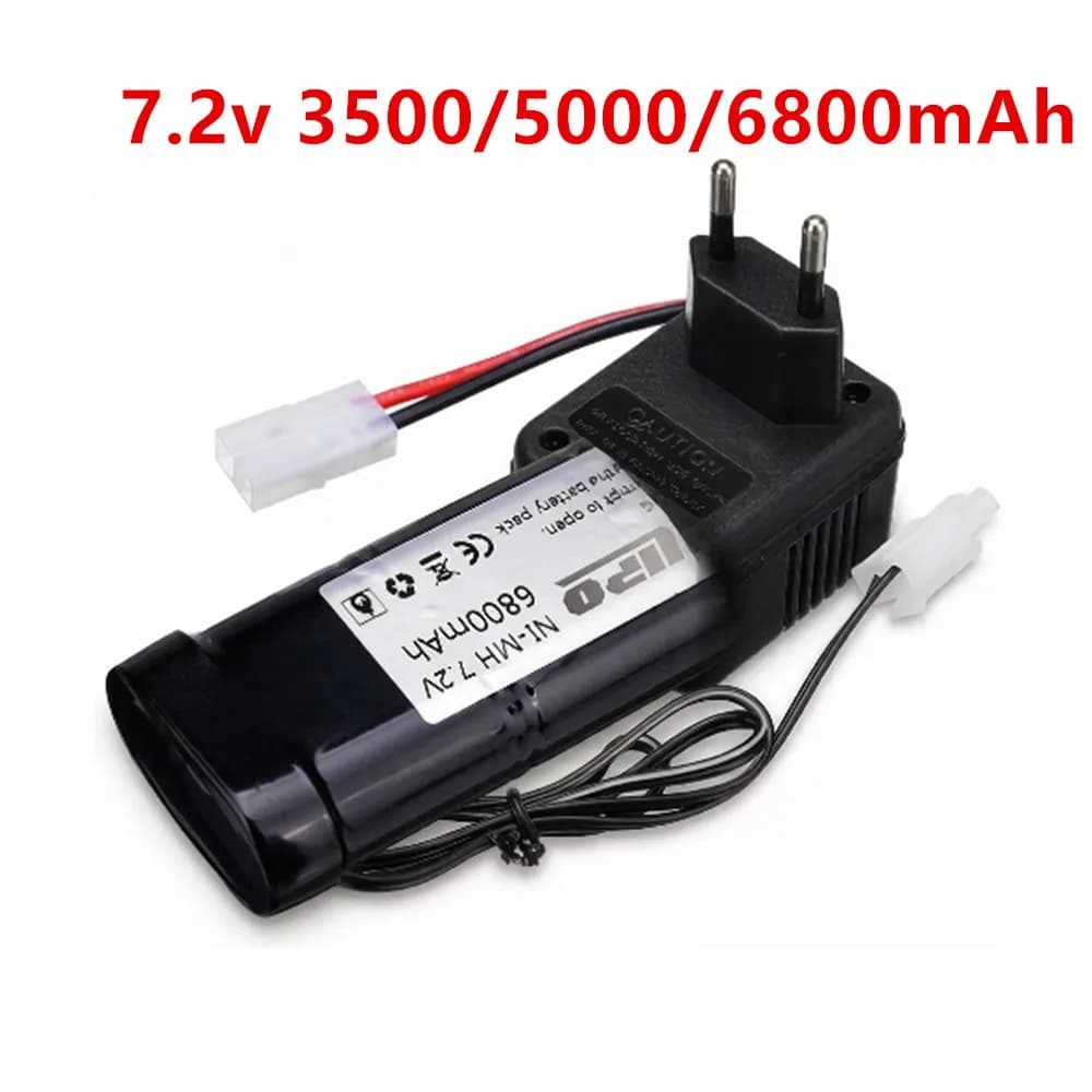 Batteria Ricaricabile 7.2V 3500/5000/6800mAh con Interfaccia Tamiya per Auto RC, Camion, Modellini e Giocattoli, Batteria SC 7.2V