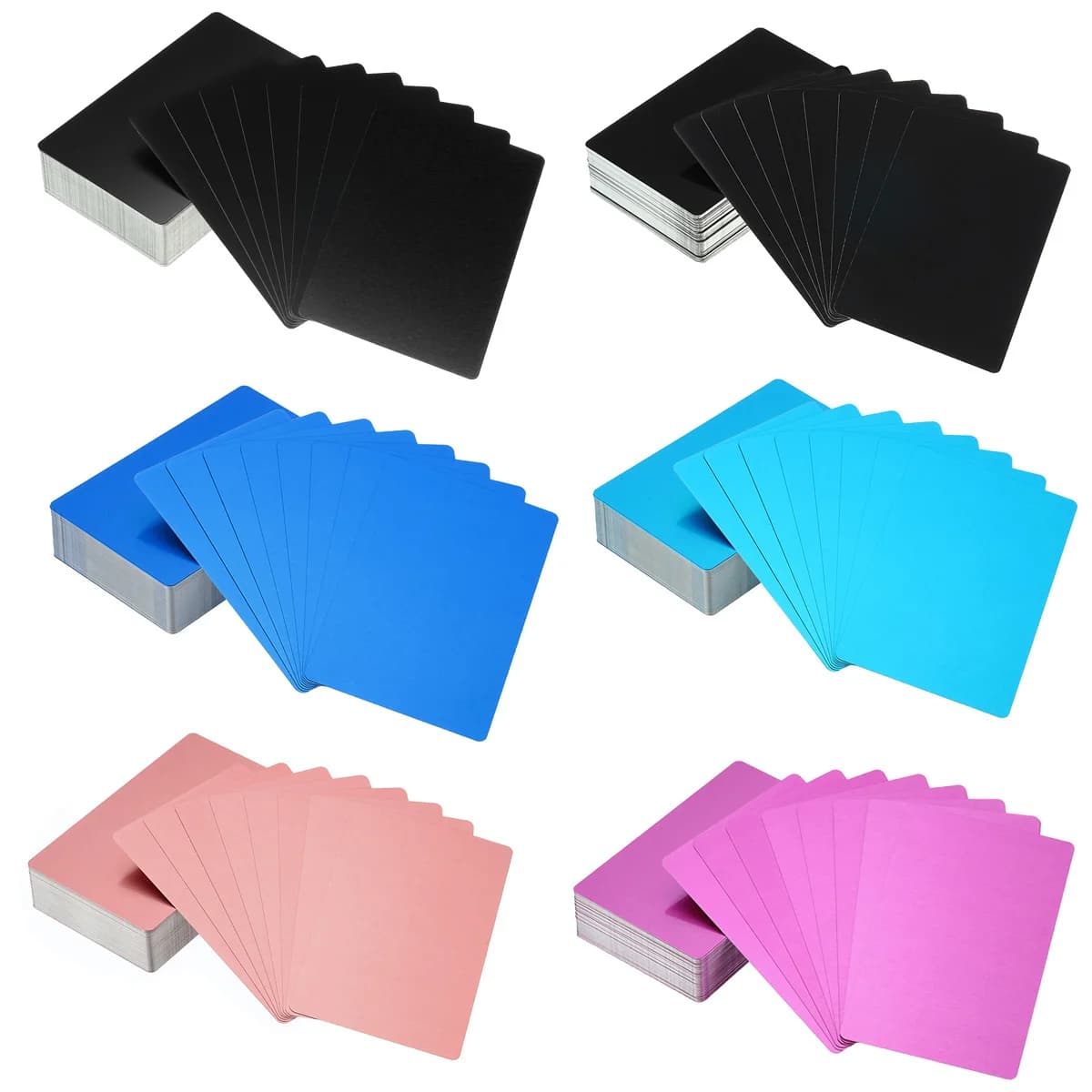 100/120pcs Schede da visita in metallo per sublimazione Vuote 86x54x0.21mm Incisione laser in alluminio Biglietto da visita stampabile per fai da te personalizzato