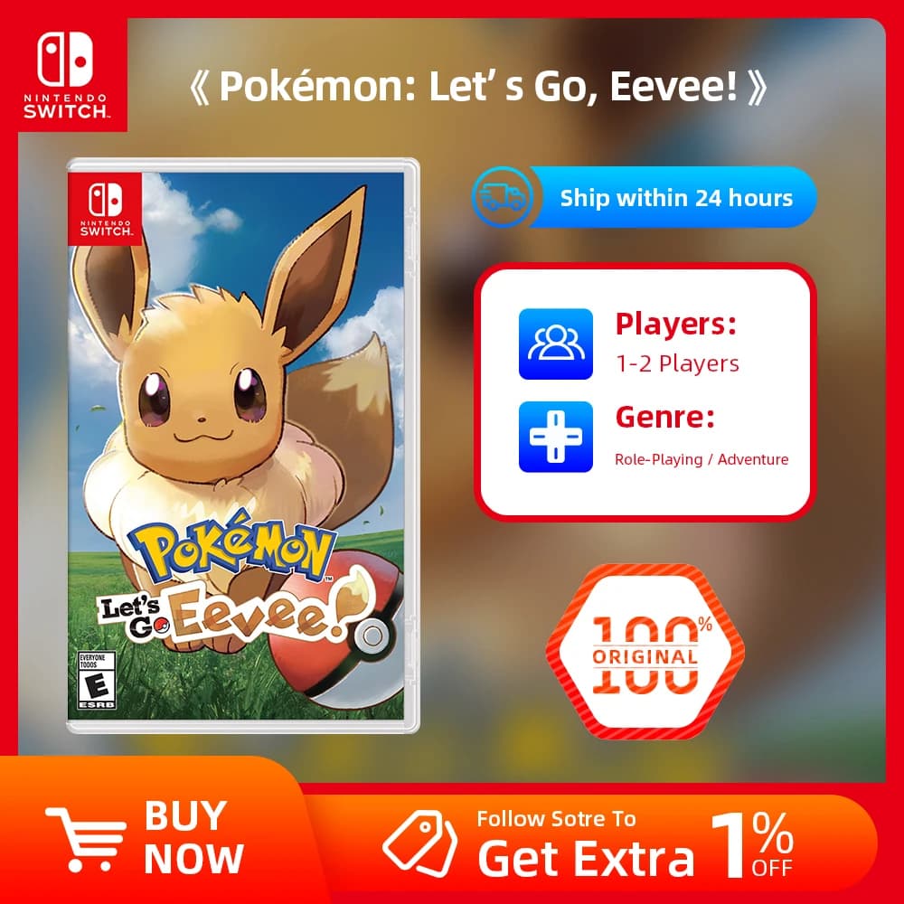 Gioco Nintendo Switch - Pokemon Let's Go, Eevee - Scheda di gioco fisica originale per console di gioco Nintendo Switch OLED Lite