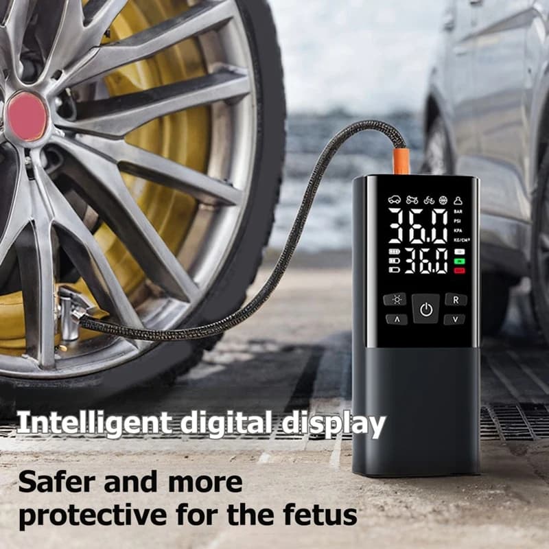 Super Sale Tire Inflator Portable Air Compressor & 12V DC Air Pump for Car Tires, 150 PSI Bike Pump with Gauge,for Car Bicycle