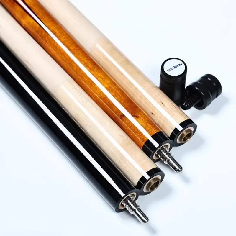 Stecca da Biliardo con Asta in Legno d'Acero, Giunto Rapido, Punta in Bachelite (Fenolica) da 13,5mm, Disponibile in Opzioni Colore Nero/Legno Naturale