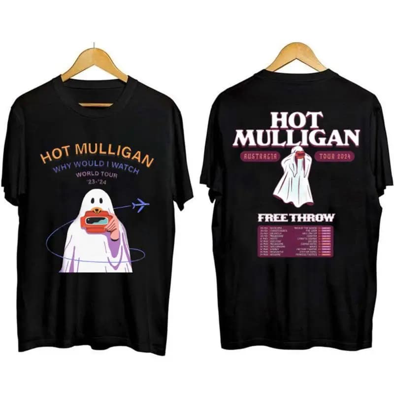 Hot Mulligan with Free Throw on Why Would I Watch AU Tour 2024 T-shirt