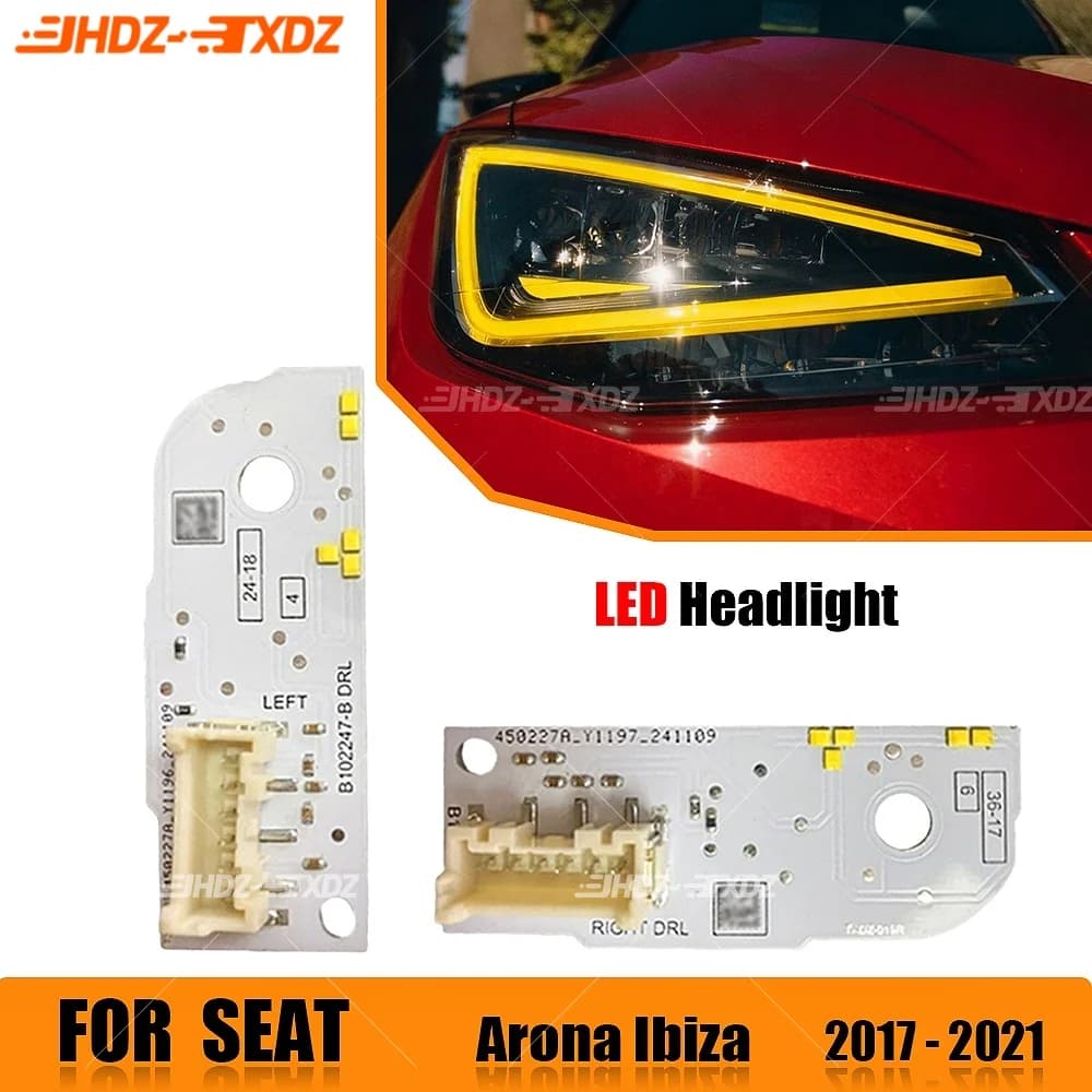 Schede LED DRL gialle luce diurna per SEAT Arona MK1.0 Ibiza Facelift 2017-21 Modulo luce di marcia diurna ambra blu rossa B102248-B