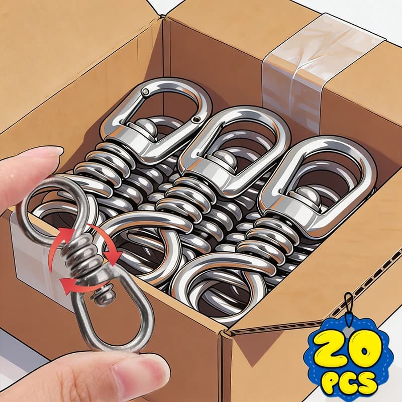 Gancio Girevole in Acciaio Inox 304 con Rotazione a 360°, Connettore Girevole per Corde, per Cesti Sospesi, Campanelli Eolici, Giunto Girevole, Ferramenta Nautica