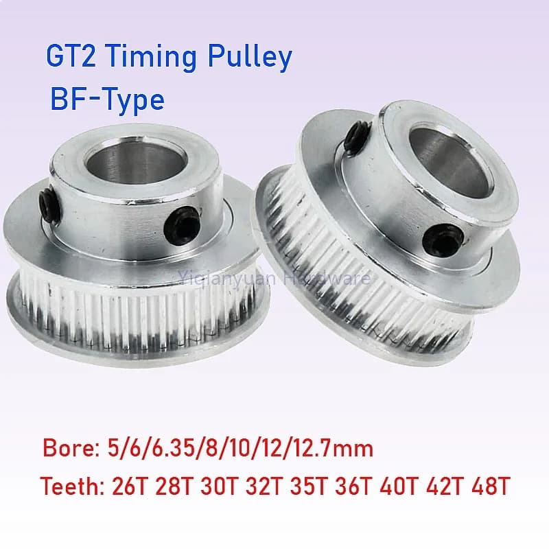 Puleggia di Sincronizzazione Yiqianyuan GT2 26T-48T Denti Foro 5-12.7mm Larghezza Cinghia 6/10mm Ruota Sincrona per Stampante 3D