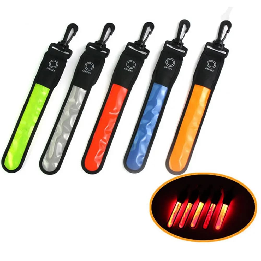 Avviso di sicurezza Flash Supporto per polso luminoso Zaino Luci sospese Bracciale luminoso Fascia per cintura da braccio Luce riflettente a LED