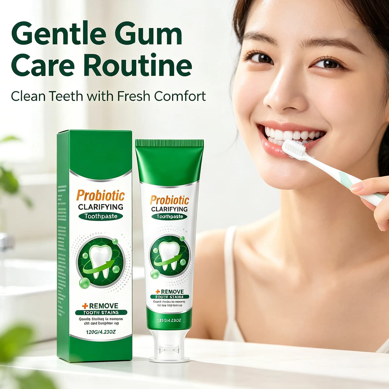 Probiotic Clarifying Toothpaste Stain Remover Gum Care Deep Cleaning Breath Freshening Whitening Teeth Oral Hygiene 120g