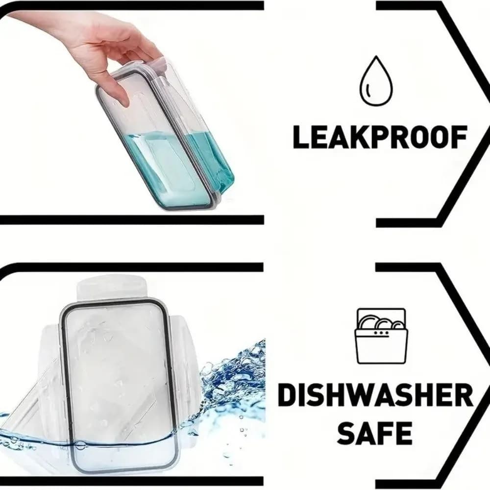Transparent Airtight Food Containers Snap Lids Sealed Refrigerator Storage Box Leakproof Stackable Food Storage Containers