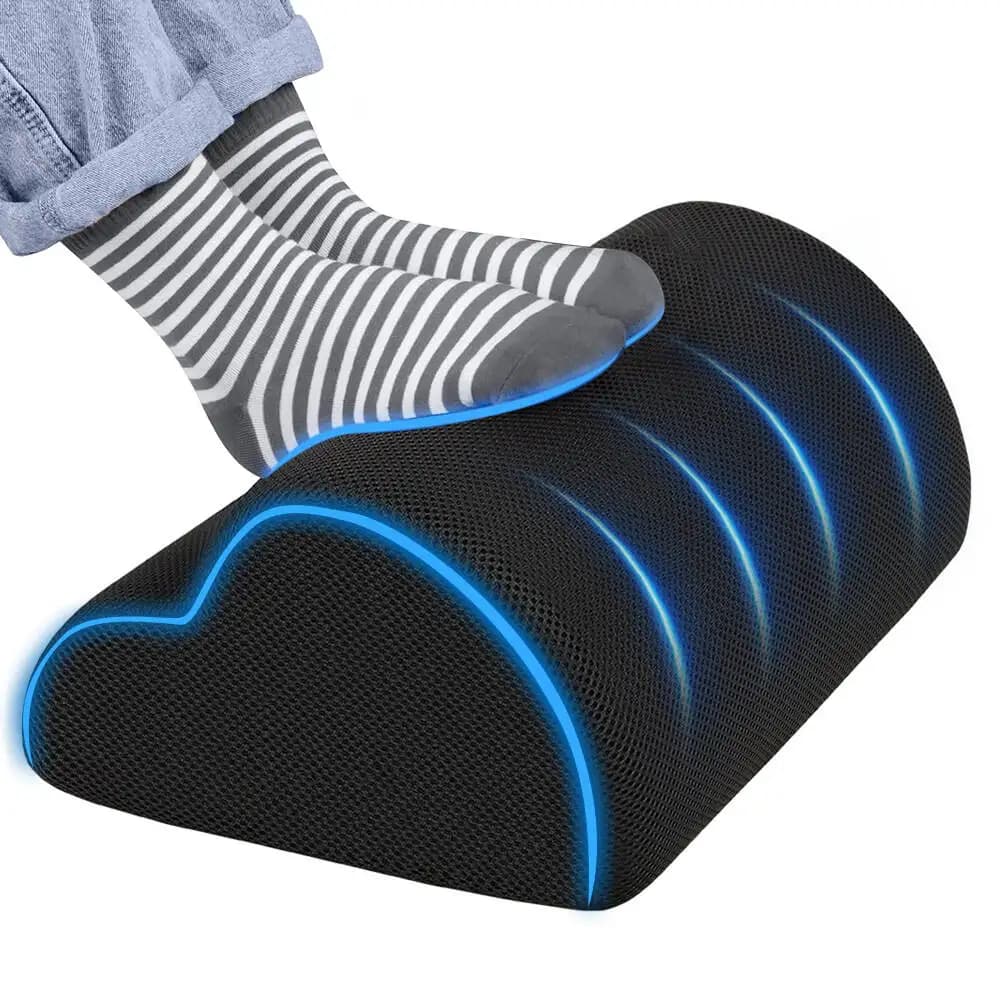 Poggiapiedi grande da posizionare sotto la scrivania al lavoro - Design ergonomico, poggiapiedi per ufficio, auto, casa, per supportare e rilassare i piedi e le caviglie, lavabile.