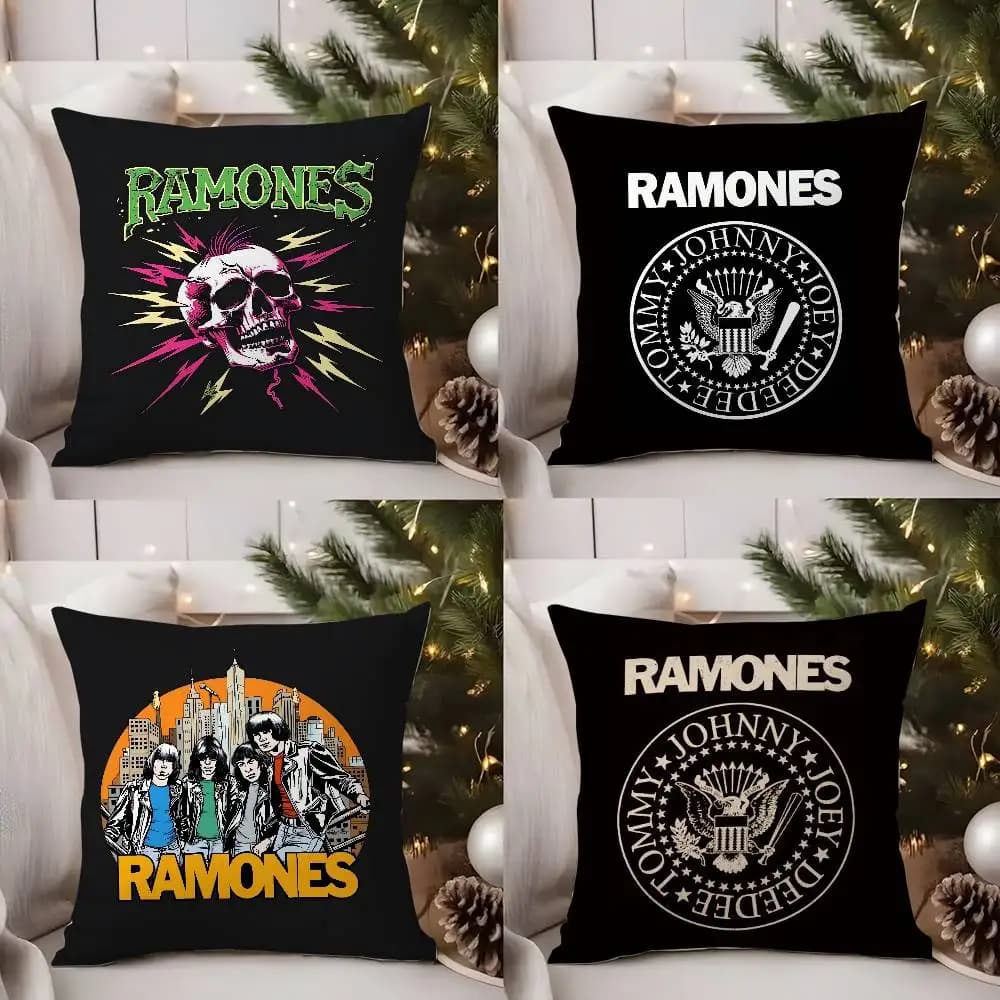Pillow Federation Rock R-Ramones Sofa Living Room Bedroom Print Front-Retro Bearing Square Pillow Sheet for Piston Time