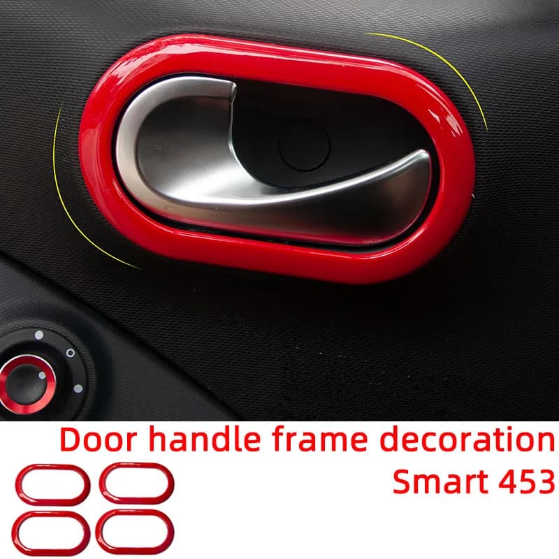 Maniglie per porte Decorazione ciotola Cornice Adesivi per auto per Mercedes Smart 453 Fortwo Forfour Accessori interni