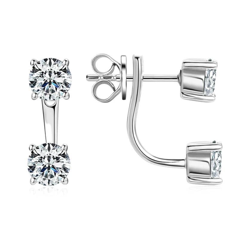 Sparking D1.0CT Moissanite orecchini a bottone in vero argento 925 per le donne gioielli da sposa regalo di compleanno di san valentino