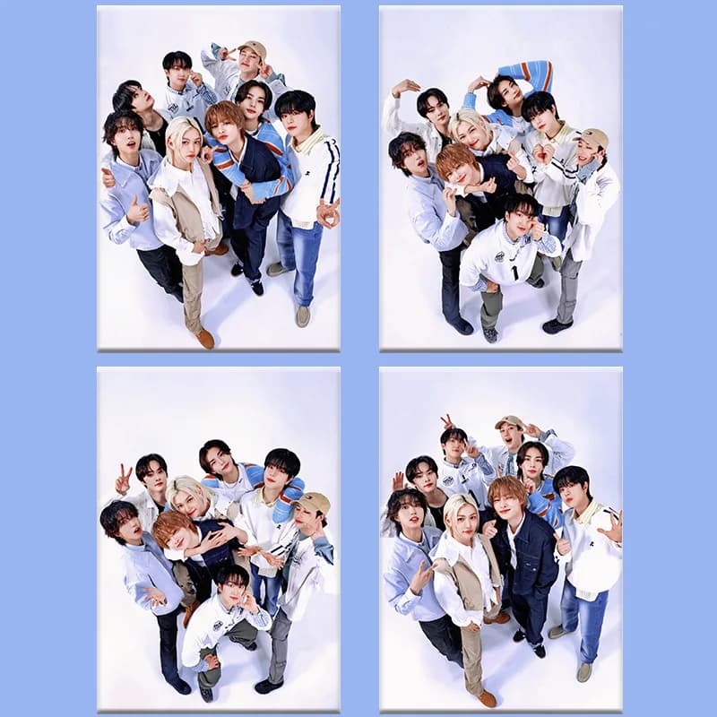 Stray Kids 6th Anniversary Group Posters Stickers self-adhesive wall decal in Kpop magazine style for bedroom decoration Collection for fans