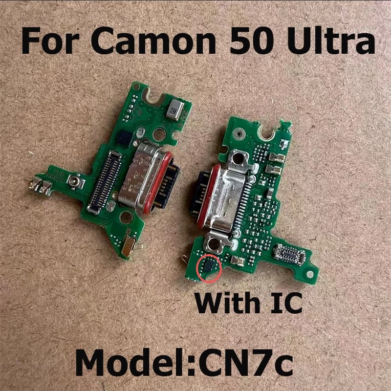 For Tecno Camon 50 Ultra USB Charging Dock Board Connector PCB Charger Port Microphone Flex Cable Replacement CN7C