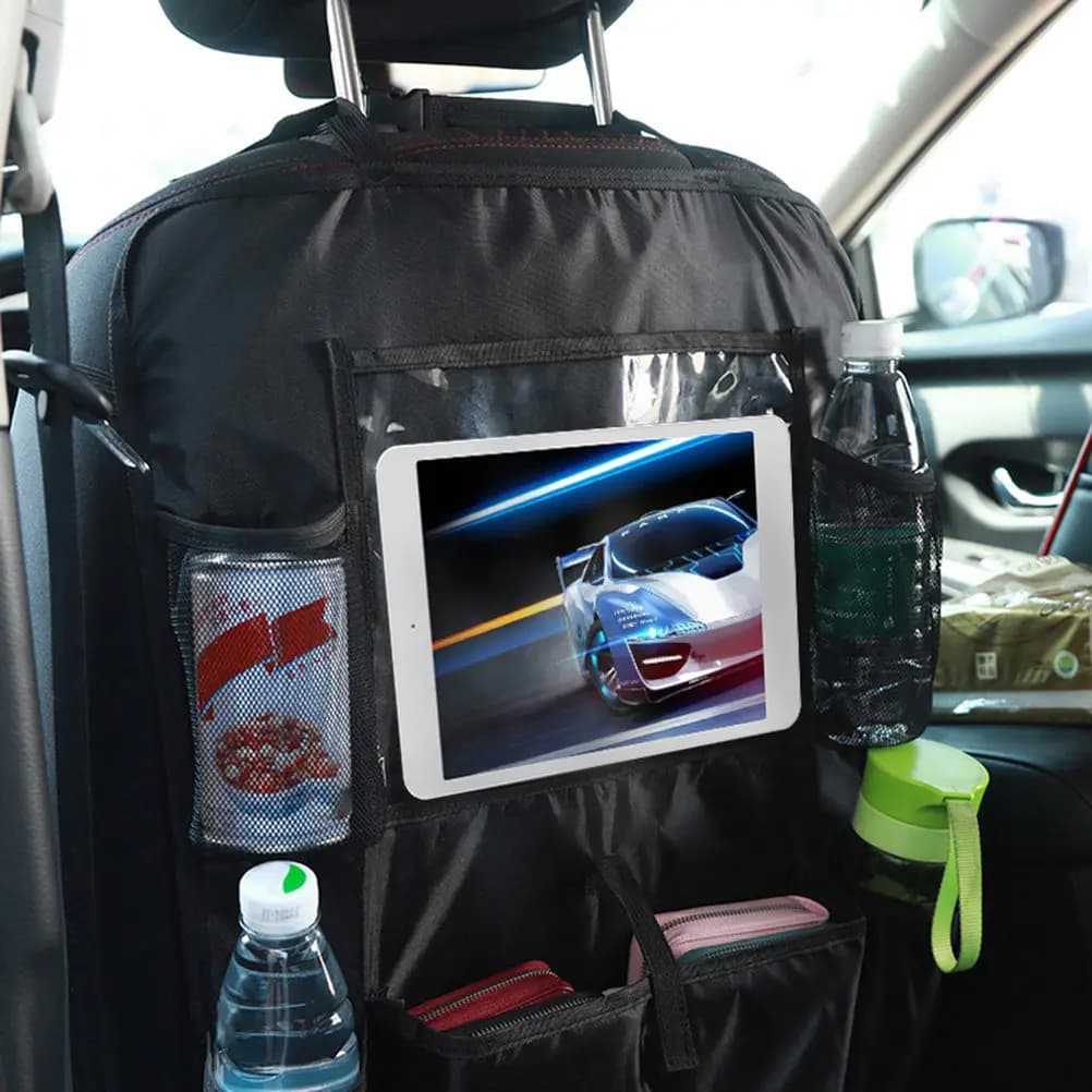 Organizer per Sedile Auto Ecologico e Inodore in Feltro con Tasche a Rete per Veicoli, Adattabile a Sedili Lunghi e Corti