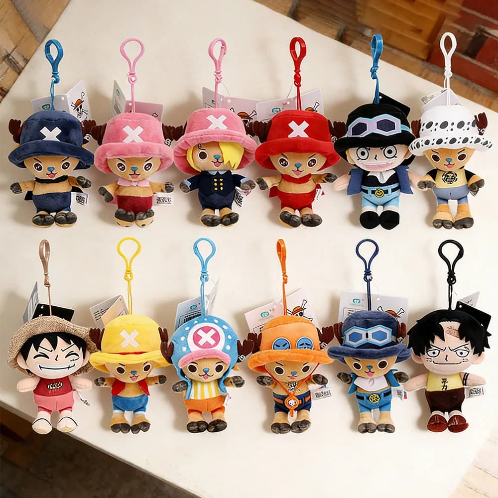 One Piece Original Plush Keychain Doll 12cm Laboon Luffy Tony Chopper Laboon Sabo Soft Stuffed Toy Backpack Ornaments Toy