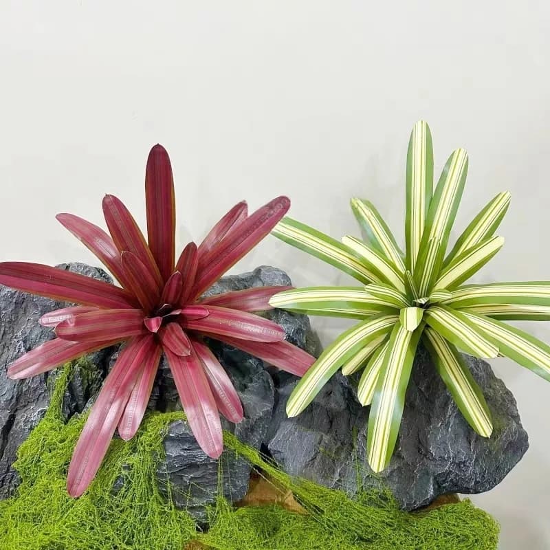 Artificial Bromeliad Pot Plant Vibrating fake texture for Nordic indoor scenes and scene objects for photo styling