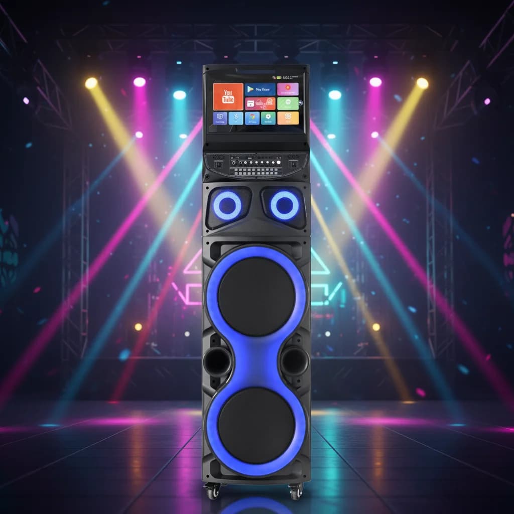 H2203 Powerful Karaoke Machine Table Touch Screen Speaker 2*12'' Inch,WiFi Connectivity,and Android System