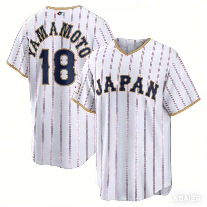 2026 New Japan Baseball Jersey Ohtani 16 Men's White Pinstripe WBC Baseball Shirt Short Sleeve Fan Version Sportswear