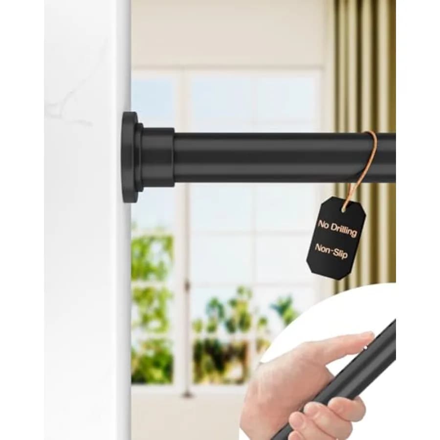 Tension Rod for Window Curtains 83-123 Inches, Tent Rod For Blinds Without Drilling, Non-slip for Bath and Shower, Tension Rod for Rent