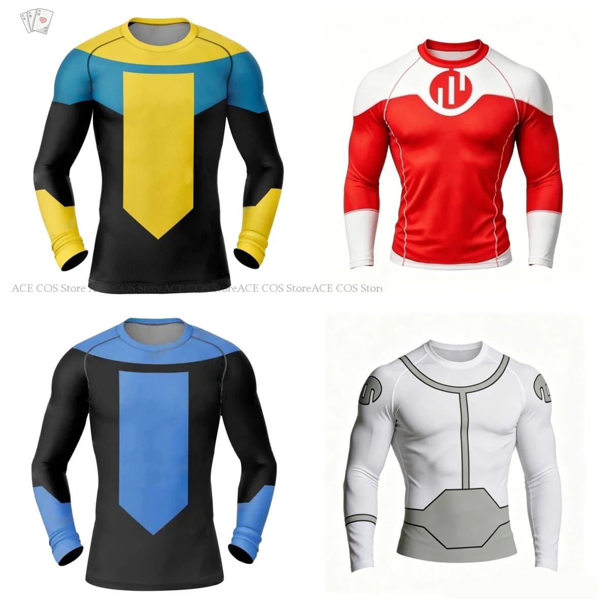 Costume di Halloween Plus Size da Supereroe Invincibile, Magliette a Maniche Lunghe e Corte, Costume di Mark Grayson Omni-man, Top per Fan di Atom Eve