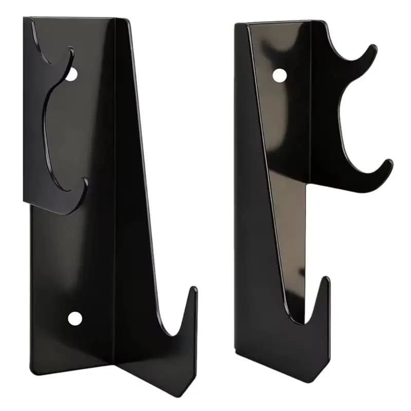 WORTHOWN-Garage Storage Organizer Hook 1 Pair Wall Mount Floor Jack Holder Bracket Heavy Duty Black Steel Wall-Mounted Hanger