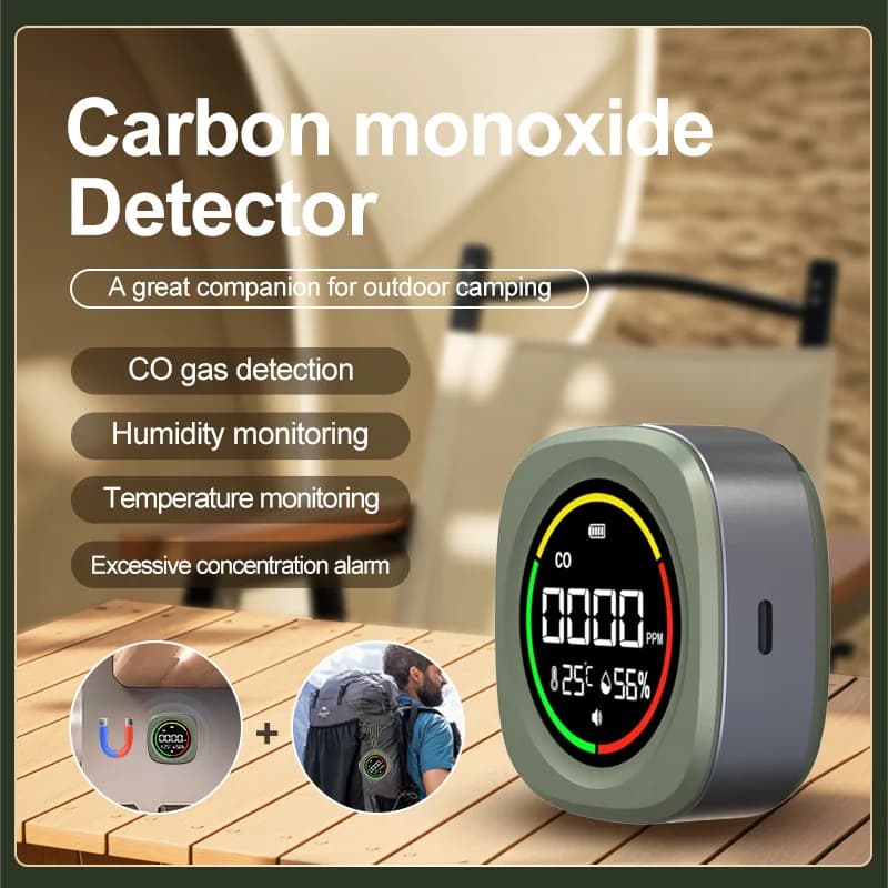 New carbon monoxide detector multifunctional gas detector outdoor camping portable CO detection alarm