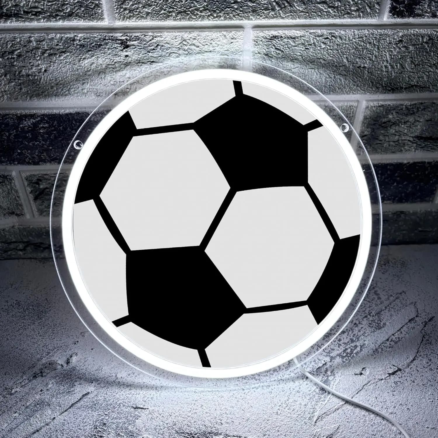 Insegna al Neon Trofeo Calcio 2026, Luci LED USB per Bar, Sala Giochi, Decorazione Camera da Letto, Regalo per Tifosi di Calcio, Lampada da Parete Artistica