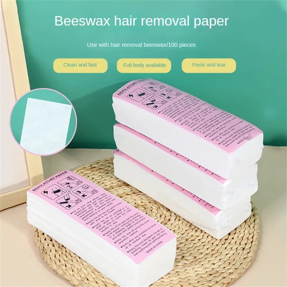 20PCS/50PCS/100PCS Depilazione professionale Strisce ceretta Tessuto non tessuto Carte ceretta Strumento depilatorio per la rimozione dei peli delle gambe