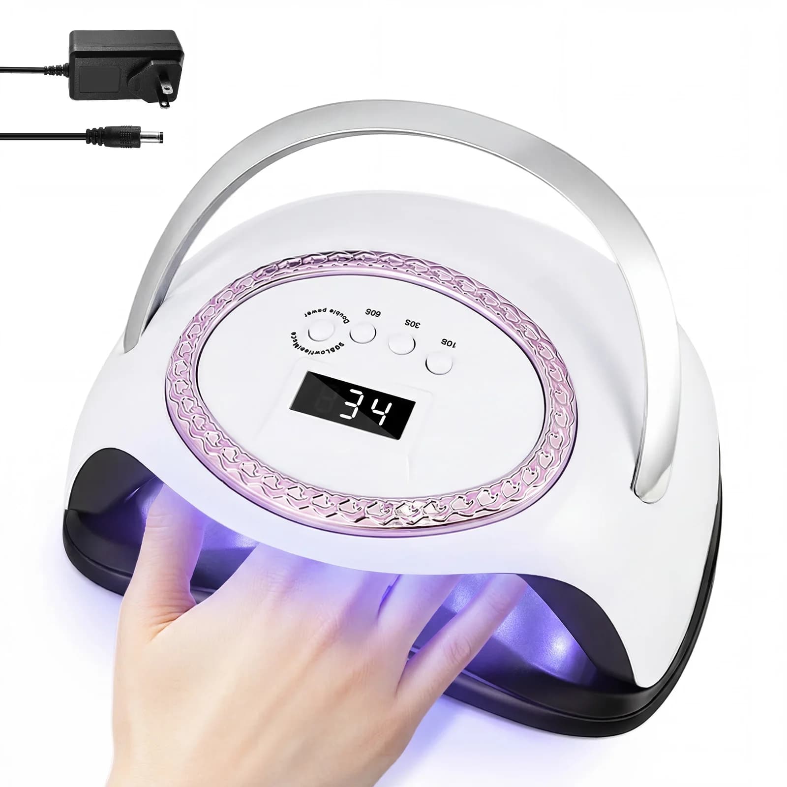 Lampada UV LED per unghie 288W, 66 LED per asciugatura rapida del gel, polimerizzazione professionale, attrezzatura per manicure da salone.