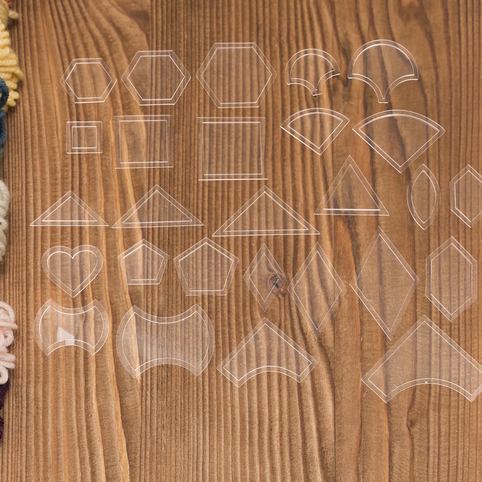 Set di 108 Modelli per Patchwork, Kit di Stencil in Acrilico Trasparente per Quilting, Template di Precisione per Cucito, per Marcatura Motivi e Fai-da-Te