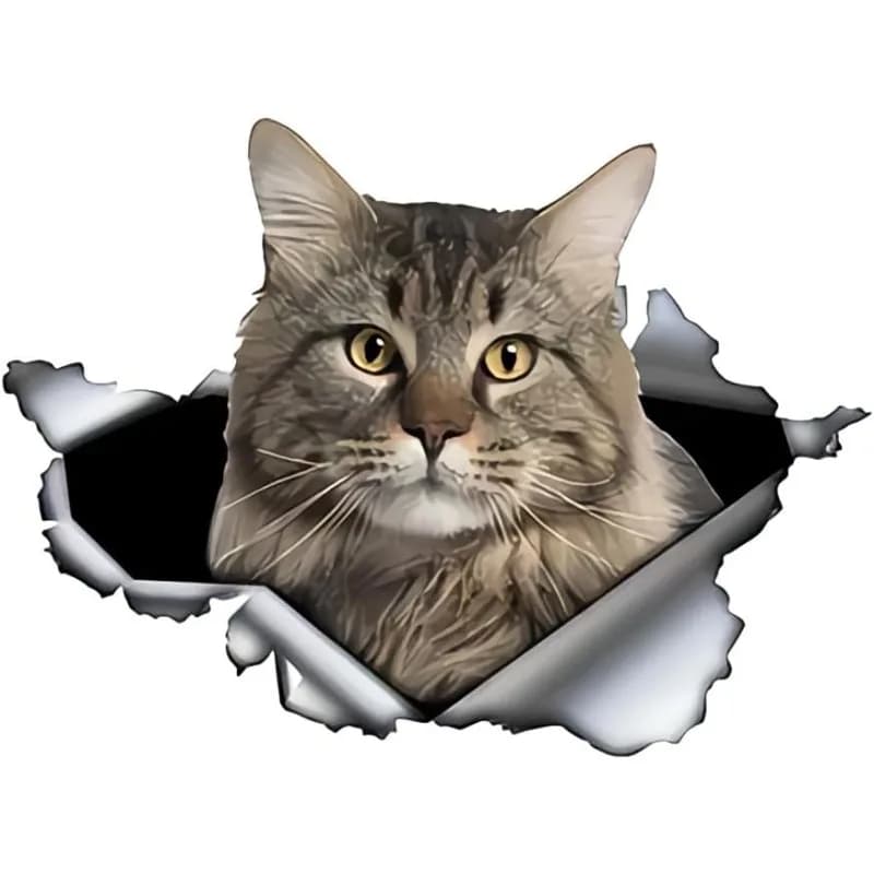 Cute Cat Vinyl Stickers, Anime Style Waterproof Decals for Helmet Laptop Luggage Car Camper Decor