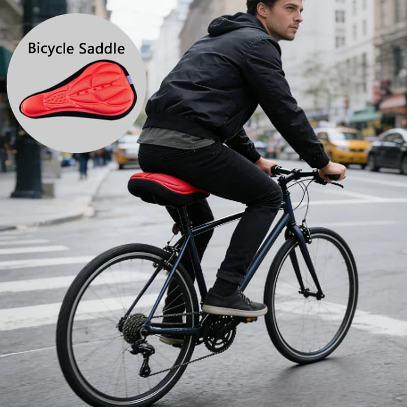 1 Piece Cover Bike Padding in Oversize Gel, Comfort cushion for Bicycle Saddle with Anti-slip and Waterproof Cover