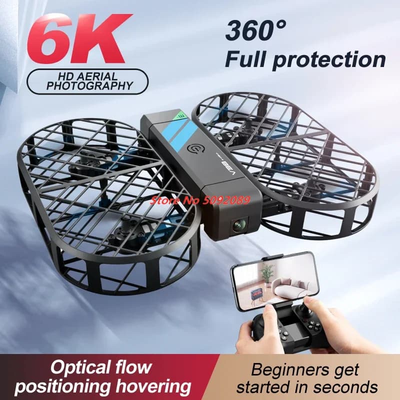 Mini 8K Drone 8K HD Fotocamera Fotografia aerea WIFI Grid Aircraft Protezione completa Tasca UVA Altezza fissa RC Drone Ragazzo Regalo Giocattoli