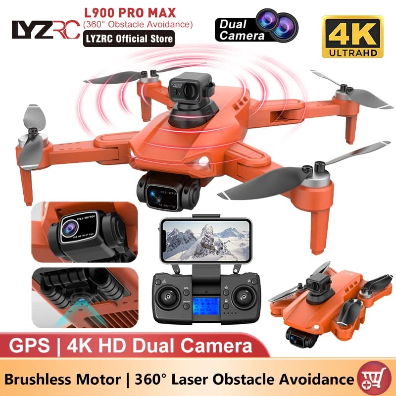LYZRC L900 PRO MAX Drone 4K Professionale HD Doppia Fotocamera GPS Dron Motore Brushless FPV Quadcopter L900 PRO SE Elicotteri Podabili