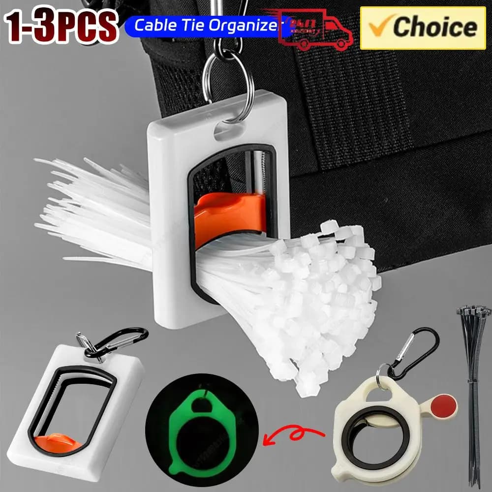 1-3 pezzi di organizer per fascette per cavi che si illuminano al buio, supporto per fascette per cavi in plastica, per uso interno ed esterno multiuso