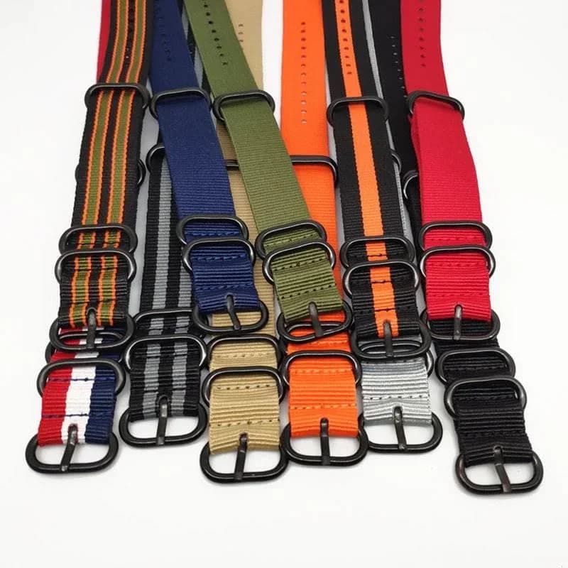 Heavy Duty Nylon Strap 20mm 22mm Stripe Waterproof Stainless Steel Ring Buckle Replace Bracelet Band Watch Accessories for Seiko