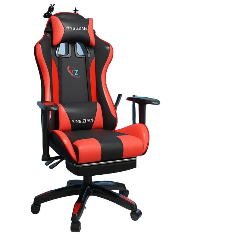 Sedia da gioco ergonomica in pelle poliuretanica nera e verde personalizzata per vendite calde Design moderno reclinabile Funzione di sollevamento girevole per la casa
