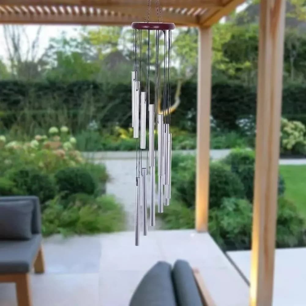 12 Tubes Wind Chime Hanging Ornament Handmade Aluminum Tube Wind Chime Garden Decor Courtyard Decoration Large Wind Chime