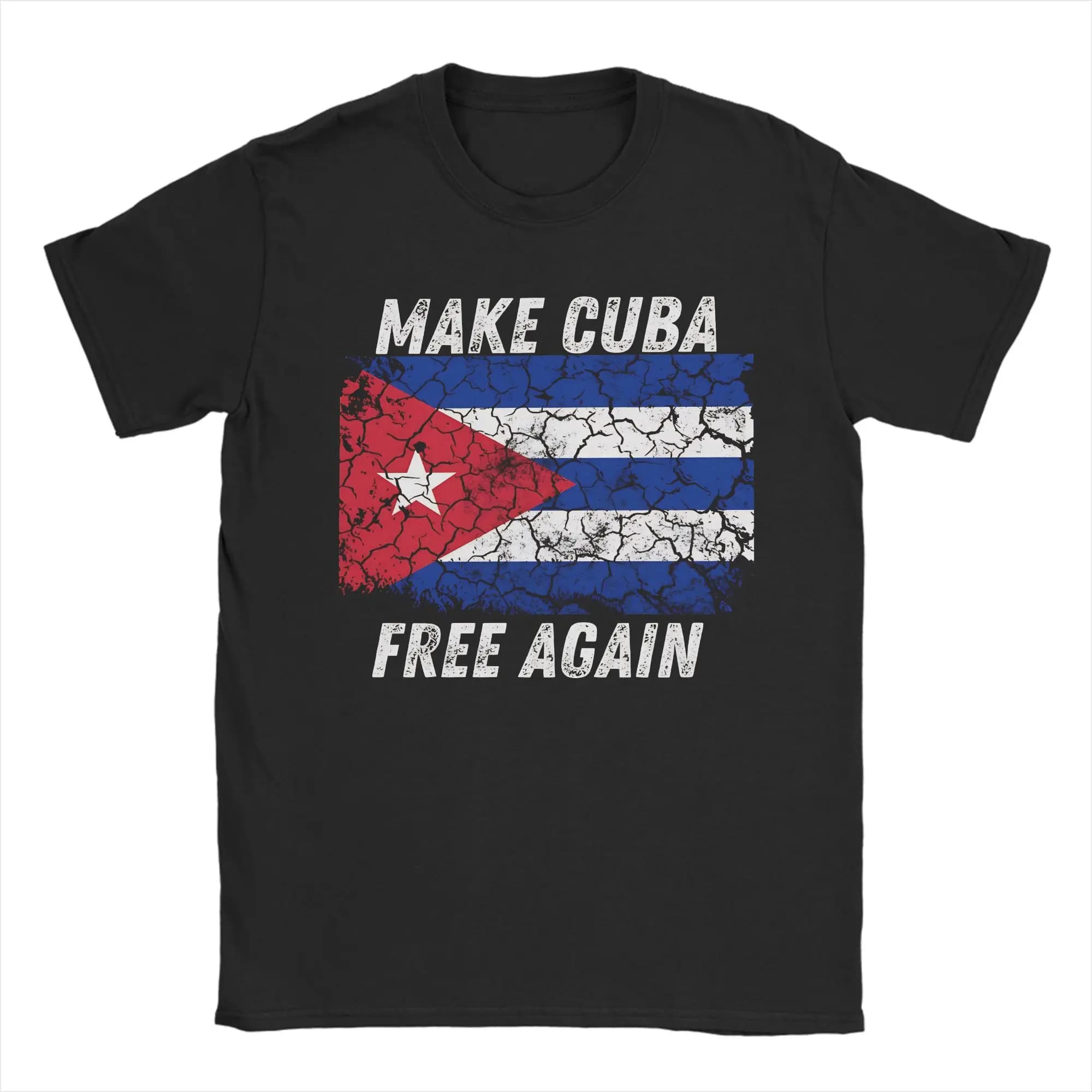 T-shirt da uomo e da donna con stampa grafica in cotone Make Cuba Free Again, abbigliamento e outfit